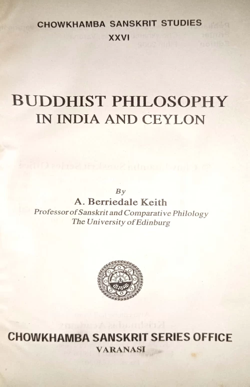 Buddhist Philosophy in India and Ceylon